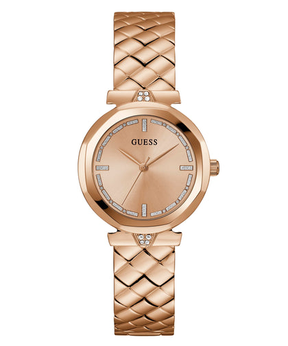 GUESS Women's 34mm Watch - Rose Gold Tone Bracelet Rose Gold Dial Rose Gold Tone Case