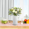 White Ceramic Vase, GUKJOB Flower Vase Ceramic Vase for Flowers, Decorative White Vase for Pampas Grass, Small Vase for Home Living Room Dining Table Farmhouse Office Decor - 4.13