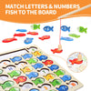 Diaodey Wooden Magnetic Fishing Game for Toddlers, Montessori Fine Motor Skills Toy with Letters and Numbers, Preschool Learning ABC and Puzzle Christmas Toys Gift for 3 4 5+ Year Old Kids(2 Poles)