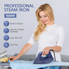 BEAUTURAL Steam Iron for Clothes with Precision Thermostat Dial, Ceramic Coated Soleplate, 3-Way Auto-Off, Self-Cleaning, Anti-Calcium, Anti-Drip Blue