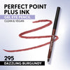 COVERGIRL Perfect Point Plus Ink Gel Eye Pencil, Pigmented, Long-Wearing, Vegan Formula, Dazzling Burgundy 295, 0.01oz