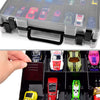 Double Sided Toy Storage Organizer Case for Hot Wheels Car, for Matchbox Cars, for Mini Toys, for Small Dolls. Carrying Box Container Carrier with 48 Compartments - Black (Box Only)