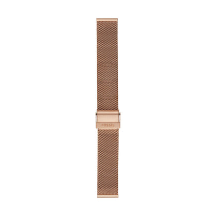 Fossil Women's 18mm Mesh Interchangeable Watch Band Strap, Color: Rose Gold (Model: S181375)