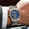 OLEVS Mens Watches Diamond Luxury Business Dress Blue Wrist Watch Quartz Stainless Steel Day Date Waterproof Luminous