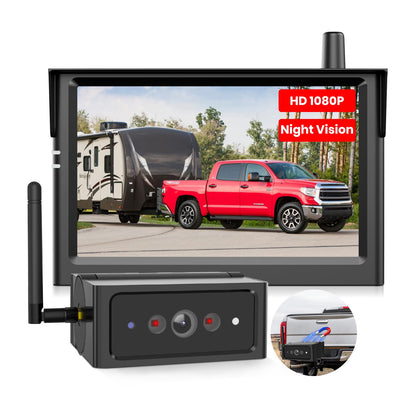 Magnetic Wireless Backup Camera,2Mins DIY Installation &1080P Portable Battery Trailer Hitch Rear View Camera with 5