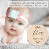 Baby Monthly Milestone Cards Sign - 7 Cute Double Sided Wooden Circles Discs Newborn Memento Milestone to Document Baby's Growth, Pregnancy Journey Sign Baby Boy and Girl Gifts Set