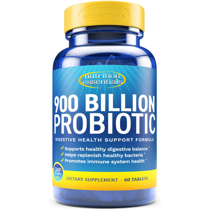Probiotics for Women and Men - with Natural Lactase Enzyme and Prebiotic Fiber for Digestive Health - 80%+ More Potent Supplement for Gut Health Support - Vegan Raw Probiotic Formula Made in The USA