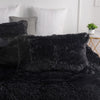 chovy Faux Fur Plush Black Comforter Sets King - Ultra Soft Shaggy Flannel Velvet Fluffy Fuzzy 3PC Bedding Set ?Comforter x 1 Pillowcases x 2?