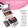Color Nymph Makeup Kit For Teens Girls With Recyclable And Key-Lockable Cabinet Included 17-Colors Eyeshadows Blushes Bronzer Highlighter Lipstick Brushes Mirror(Pink)