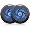 Pyle Marine Speakers - 4 Inch 2 Way Waterproof and Weather Resistant Outdoor Audio Stereo Sound System with LED Lights,100 Watt Power and Low Profile Slim Style-1 Pair PLMRS43BL (Black),Multicolored