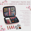 Color Nymph Beginner Makeup Kits For Teens with Reusable Handbag Included 36 Colors Eyeshadow Blushes Bronzer Highlighter 4 Colors Lipgloss 10 Colors Lip Oil Brushes Mirror(Pink)