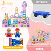 JAiiMen Magnetic Tiles Toys, Kids Building Blocks Set with Magnetic Figure, 3D Magnet Tile Girls Boys STEM Toy Learning Educational Christmas Birthday Gifts for Toddlers 3 4 5 6 7 8+ Year Old (158PCS)