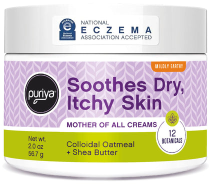 Puriya National Eczema Association Accepted Cream, Dry Itchy Skin Relief, Colloidal Oatmeal Lotion, Gentle on Kids, Adults, Face, Hands, Mother of All Creams, Plant Based Hydration, No Fragrance Added