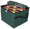 ProPik Christmas Ornament Storage Box, Organizer Holds Up to 48 Xmas Balls with 3 Separate Removable Trays, Container has Dividers to Organize Holiday Tree Ornaments (Green)