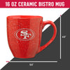 Rico Industries NFL Football San Francisco 49ers Primary 16 oz Team Color Laser Engraved Ceramic Coffee Mug