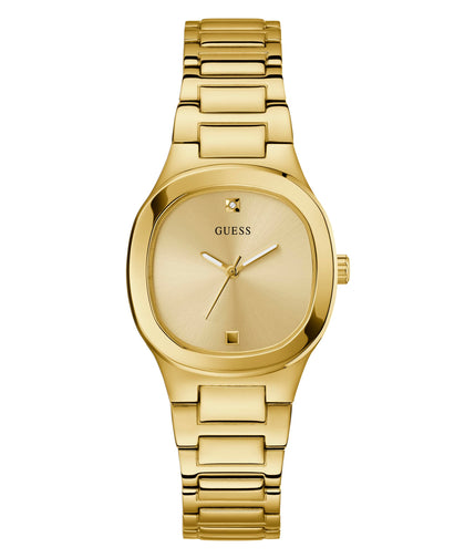 GUESS Women's 32mm Watch - Gold Tone Bracelet Champagne Dial Gold Tone Case