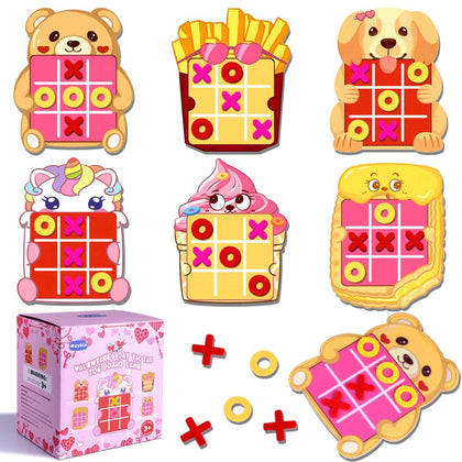 Waybla 24 Pack Valentine's Day Tic Tac Toe Strategic Board Game, Valentines Day Gifts for Kids Bulk, Valentine Party Favors Classroom Exchange Prizes for Kids Class