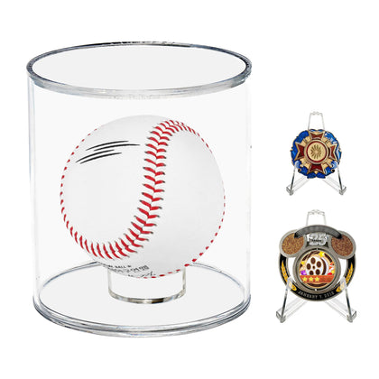 Baseball Display Case Cylinder,Larger Acrylic Display Case 3.5