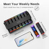Weekly Pill Organizer 2 Times a Day, KOVIUU Large Travel Pill Box 7 Day, Am Pm Twice Daily Pill Case with Rotatable Handle, Pill Holder Container for Vitamin, Medicine, Supplement, Fish Oil, Black