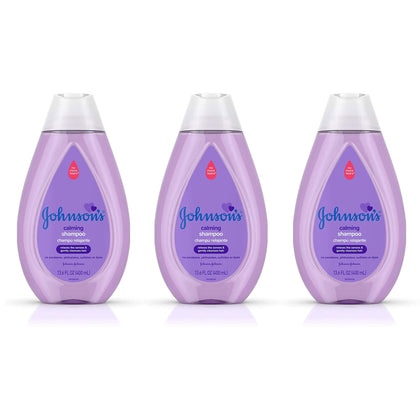 Johnson's Baby Calming Baby Shampoo with Soothing NaturalCalm Scent, Clear, 13.6 Fl Oz (Pack of 3)
