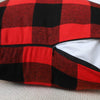 4TH Emotion Set of 2 Christmas Buffalo Check Plaid Throw Pillow Covers Cushion Case Polyester for Farmhouse Home Decor Red and Black, 18 x 18 Inches