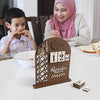 flangairy Ramadan Countdown Calendar 2024 Wooden Eid Advent Calendar 30 Day Count Wood Count Down Decorations Islamic Muslim Mosque Table Desk Indoor Decor For Home Kids Gifts