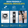 Theluckytag Medical Bracelets for Men Women with QR Code Medical Alert ID Bracelets Sport Boy Girl - Silicone Waterproof Wristband Fits Wrists Up to 9 inches - More Space Custom Emergency Medical ID Alert Information