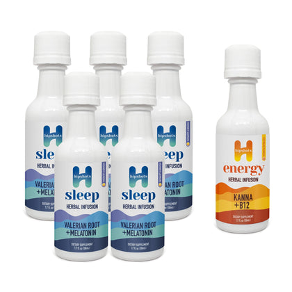 Hipshots Sleep Shots- Shots for Sleep Support - All Natural with Valerian Root, Melatonin, GABA and 5-HTP (Sample 5 Pack)