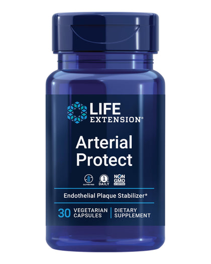 Life Extension Arterial Protect - Blood Pressure Supplement for Heart Health - with gotu kola and Pycnogenol dried French maritime pine bark extracts - Gluten-Free, Non-GMO, Vegetarian - 30 capsules