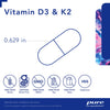 Pure Encapsulations Vitamin D3 & K2 | Bone and Vascular Health Support | 120 Capsules*