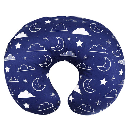 IBraFashion Minky Nursing Pillow Cover Nursing Pillow Slipcover Soft Fits Snug On Infant Nursing Pillows for Breastfeeding Moms (Navy Blue, Stars and Clouds)