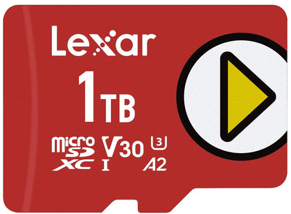 Lexar PLAY 1TB microSDXC UHS-I Memory Card, C10, U3, V30, A2, Full-HD Video, Up To 160/100 MB/s, Expanded Storage for Nintendo-Switch, Gaming Devices, Smartphones, Tablets (LMSPLAY001T-BNNNU)