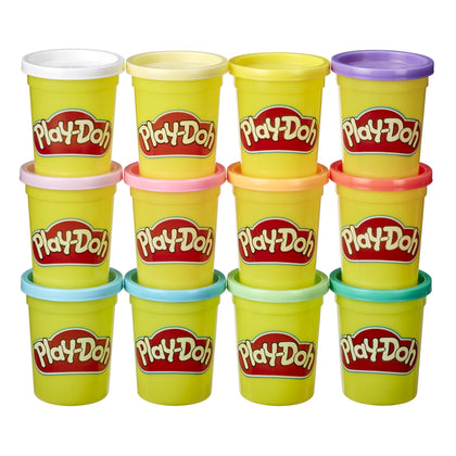 Play-Doh Bulk Pastel Colors 12-Pack of Non-Toxic Modeling Compound, 4-Ounce Cans, Kids Easter Basket Stuffers or Crafts