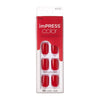 KISS imPRESS Color Polish-Free Solid Color Press-On Nails, PureFit Technology, Short Length, 'Reddy or Not', Includes Prep Pad, Mini Nail File, Cuticle Stick and 30 Fake Nails Reddy or Not 33 Piece Set