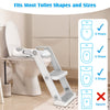 Victostar Potty Training Seat with Step Stool Ladder, Foldable Potty Training Toilet for Kids Boys Girls Toddlers-Comfortable Cushion Safe Handle Anti-Slip Pads