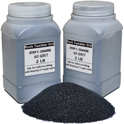 4 LBS Rock Tumbler Grit Step 1 -Coarse Grit(60#), for initial tumbling, Compatible with Any Brand Tumbler Stone Polisher,Rock Polisher,Tumbler Media Grit,Rock Polishing Grit Media (STEP1 - 4LB)