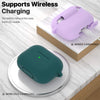 ATUAT AirPods Pro 1st/2nd Generation Case Cover, Protective Silicone Skin Accessories with Keychain for Women Men for Apple AirPods Pro 2019/2022 Charging Case,Front LED Visible-Midnight Green