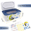 2Pcs Baby Wipes Dispenser, Diaper Wipe Holder with Lid, Refillable Wipes Case Container with Sealing Design, Flushable Wipes Pouch Case Storage Box for Bathroom, Keeps Wipes Fresh Easy Open & Close
