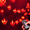 Homeleo 25ft 50LED Remote Heart Shaped Lights String for Valentines Day Decorations Mothers Day Party Bedroom Classroom Decorations Anniversary Decor Princess Girls Play Tent Decoration