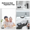 MicoYang Silicone Bathroom Soap Dishes with Drain Spout-Bathroom and Kitchen Sink Organizer,Sponge Holder,Dish Soap Tray,Perfect for Dispenser,Scrubber,Bottle,Cup on Sink or Counter-Black 4.9