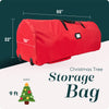 Rolling Tree Storage Bag - Storage for 9-Foot Artificial Christmas Holiday Tree. Zippered Bag, Carry Handles and Wheels for Easy Transport. Protects Against Dust, Insects, and Moisture. (RED)