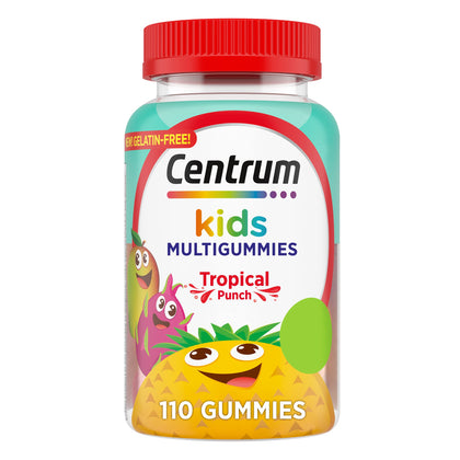 Centrum Kids Multivitamin Gummies, Tropical Punch, Made with Natural Flavors, 110 Count, 110 Day Supply