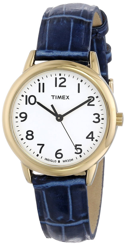 Timex Womens T2N954 South Street Blue Croco Pattern Leather Strap Watch