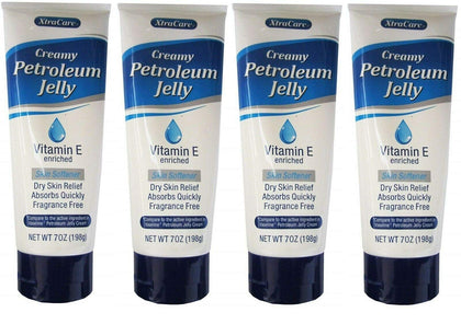 4 Xtra Care Creamy Petroleum Jelly Skin Moisturizer Vitamin E Enriched 7 oz each