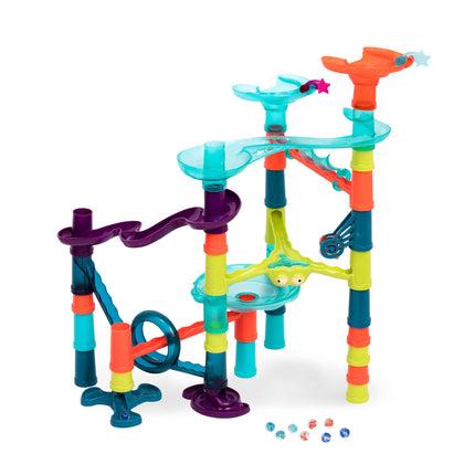 B. toys- Marble-Palooza- Marble Run Set- Developmental STEM Playset- 38-Piece Educational Building Toy- Marble Maze for Kids - 3 Years +