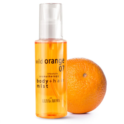 Liliya's Aroma Aromatherapy Wild Orange 07, Natural Perfume Mist for Body & Hair, Botanical Perfume made of Orange & Neroli Essential Oils, Tropical Brazilian Scent 4 oz