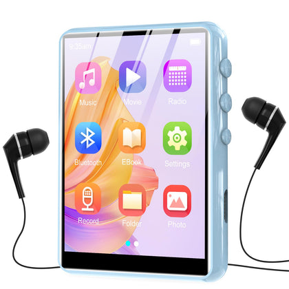 64GB MP3 Player, Music Player with Bluetooth, Kids Portable Touch Screen MP3 Player Build in HD Speaker, FM Radio, E-Book, Video Play,Image Viewer, HiFi Sound, Ideal for Sport(Earphones Included)