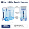 ZeroWater 22 Cup Ready-Read 5-Stage Water Filter Dispenser, NSF Certified to Reduce Lead and PFOA/PFOS, Instant TDS Read Out