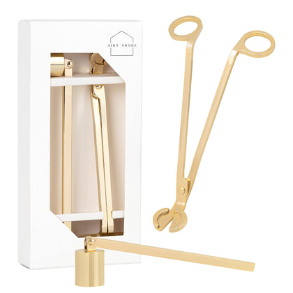 Candle Wick Trimmer and Candle Snuffer Accessory Set - Gold