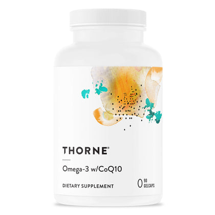 THORNE Omega-3 with CoQ10 - Omega-3 Fatty Acids Supplement with CoQ10 - EPA and DHA - 90 Gelcaps
